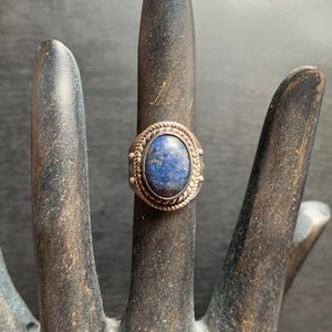 Sterling Silver Tibetan Blue Lapis Lazuli Ring